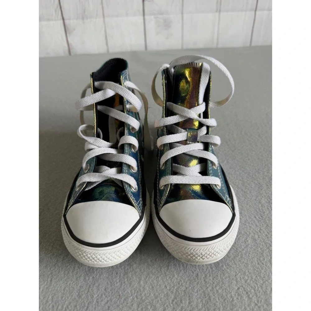 Converse Chuck Taylor All Star Junior Iridescent Oil Slick High Top Size 1